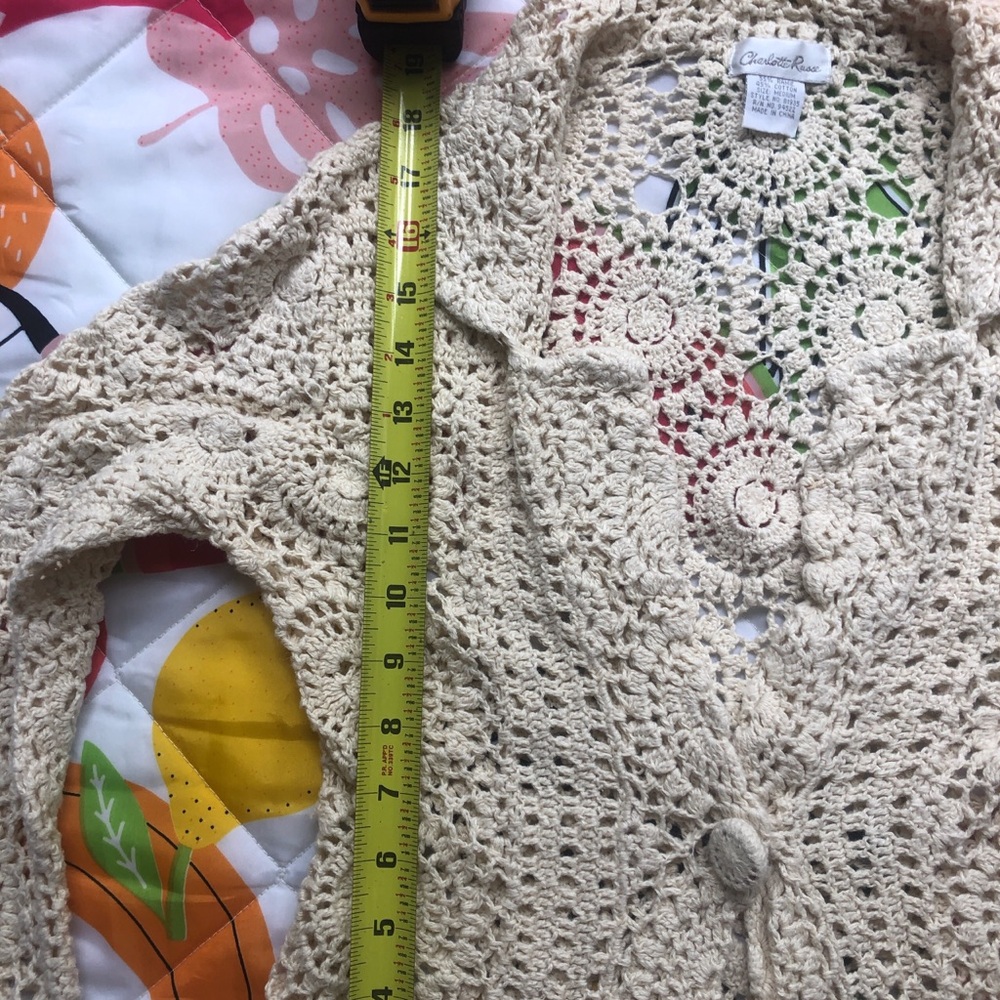 Y2K fairy-core Cream crochet cardigan with a boho vibe - Picture 8 of 8